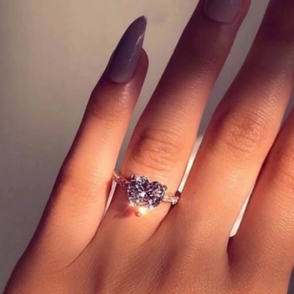 ♡♡Engagement wedding bridal new halo diamond rings - Picture 5 of 5